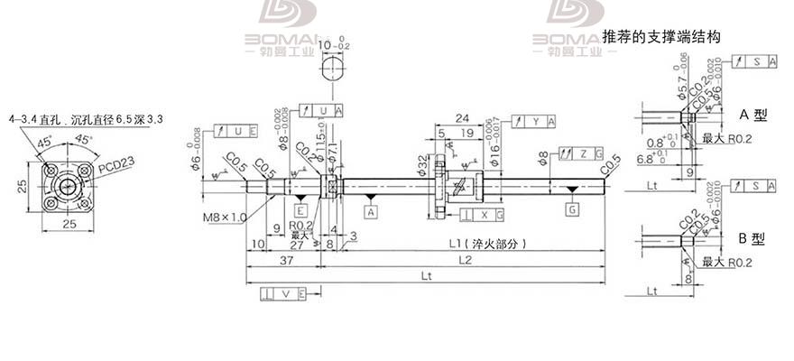 KURODA GP081FDS-AAFR-0250B-C3F 黑田丝杆替换尺寸视频教程